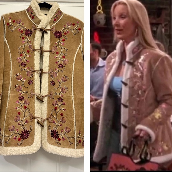 St. John's Bay Jackets & Blazers - St John’s Bay vintage Phoebe Buffay leather boho suede shearling jacket large